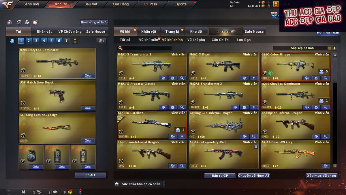 shop acc cf uy tin gia re